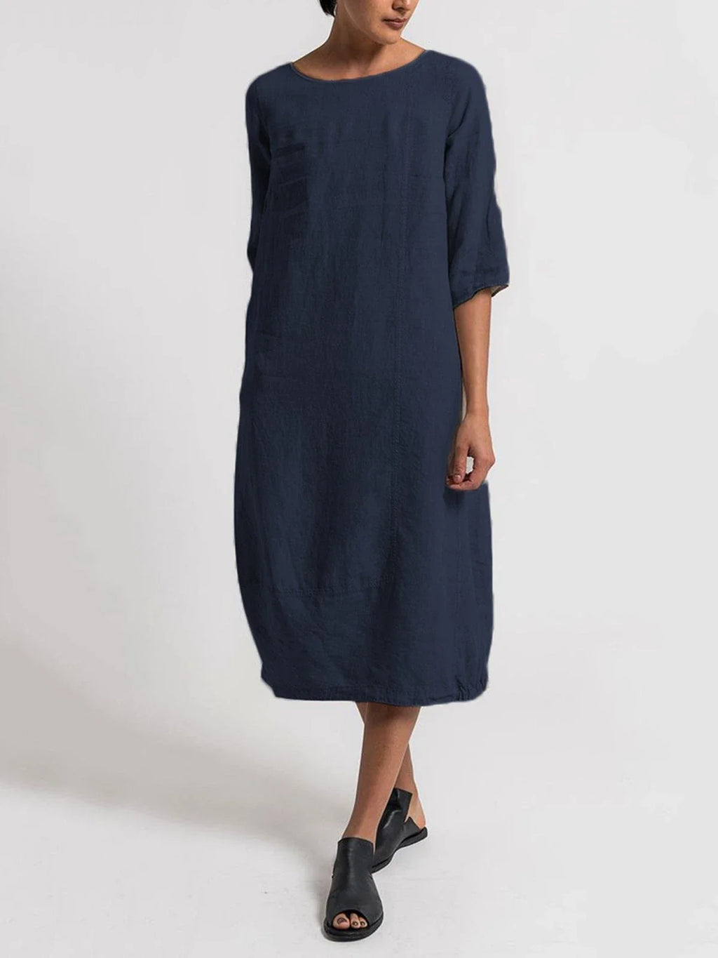 9 Colors Crew Neck Women Plus Size Dresses