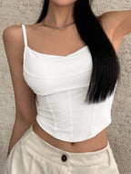 Fish Bone Stretchy Slim Corset Top