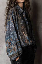 Paisley Jacquard Marble Satin Shirt