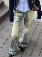 Vintage Washed Flare Boyfriend Jeans