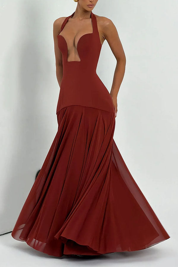 Seraphina Deep V Maxi Dress