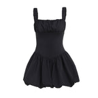 Aria Puff Sleeve Dress with Suspender Detail
