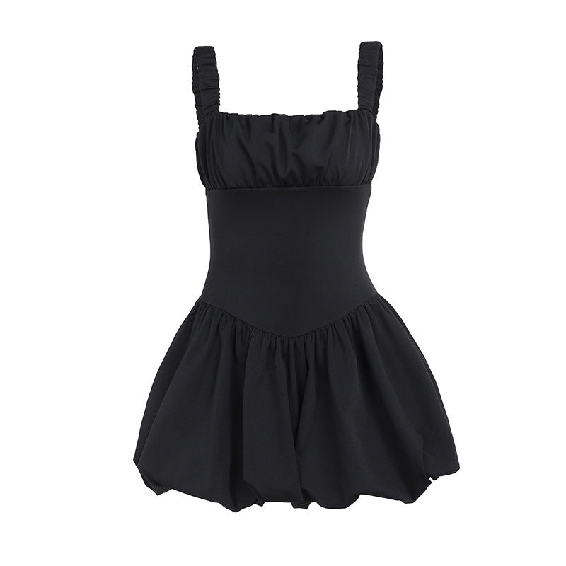 Aria Puff Sleeve Dress with Suspender Detail