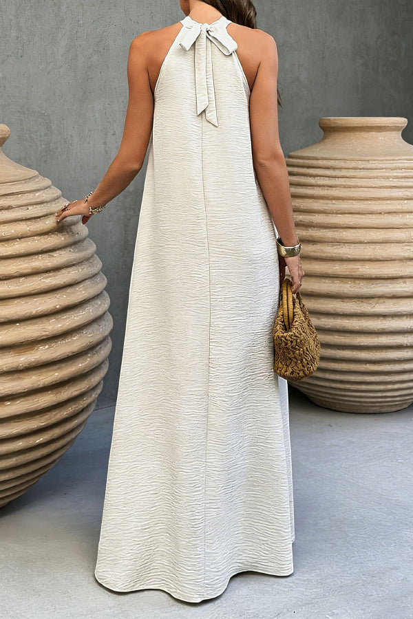 Solid Color Sleeveless Loose Casual Vacation Style Maxi Dress
