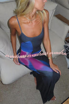Romantic Beginnings Lily Floral Slip Stretch Vacation Maxi Dress