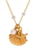 Ocean Series Pearl Accessories Starfish and Conch Shell Necklace