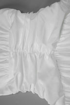 Deep V Neck Gathered Ruched A Line Maxi Dress