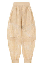 Ellie Lace Gathered Waist Pocket Button Ankle Cuffs Harem Pant