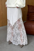 Lace Patchwork Sheer Bodycon Skirt
