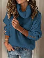 | Turtleneck sweater with button detail