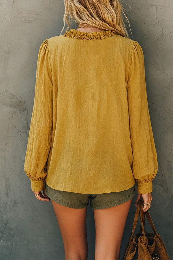 Boho Chic Ruffled V-Neck Top