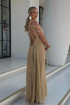 Sexy Halter Off Shoulder Tie Loose Boho Dress