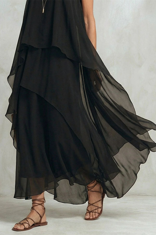 Ethereal Layered Ruffle Maxi Dress