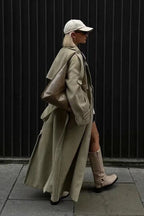 Wide Notch Lapel Single Breasted Overcoat