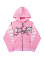 Oversized Hoodie with Lettering Stripes