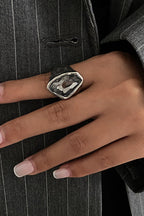 Geometric Square Metal-style Ring