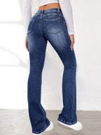Washed Slim Fit Flare Jeans