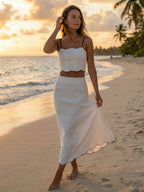 Scallop Trim Camisole Top And Maxi Skirt Matching Set For Women 2026