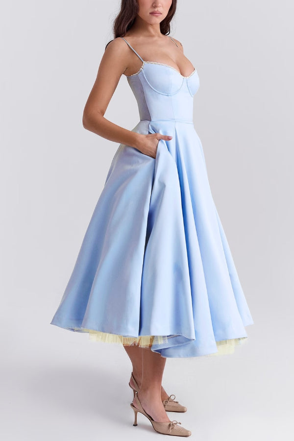 | Strapless V-neck Sleeveless Maxi Dress