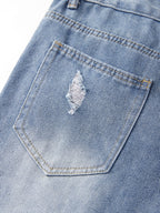 Vintage Wash Loose Ripped Jeans
