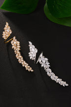 Stylish Zircon Leaf-shaped Open Ring