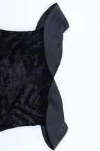 Off-Shoulder Sequin Velvet Contrast Trim Bodycon Mini Dress