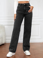 Stretch Washed Fashionable Straight Leg Boyfriend Jeans