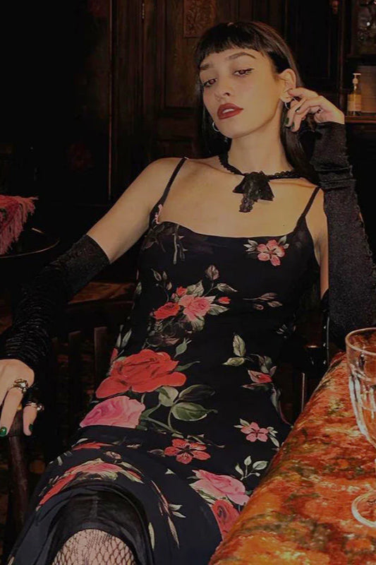 Vintage Floral Bodycon Party Dress