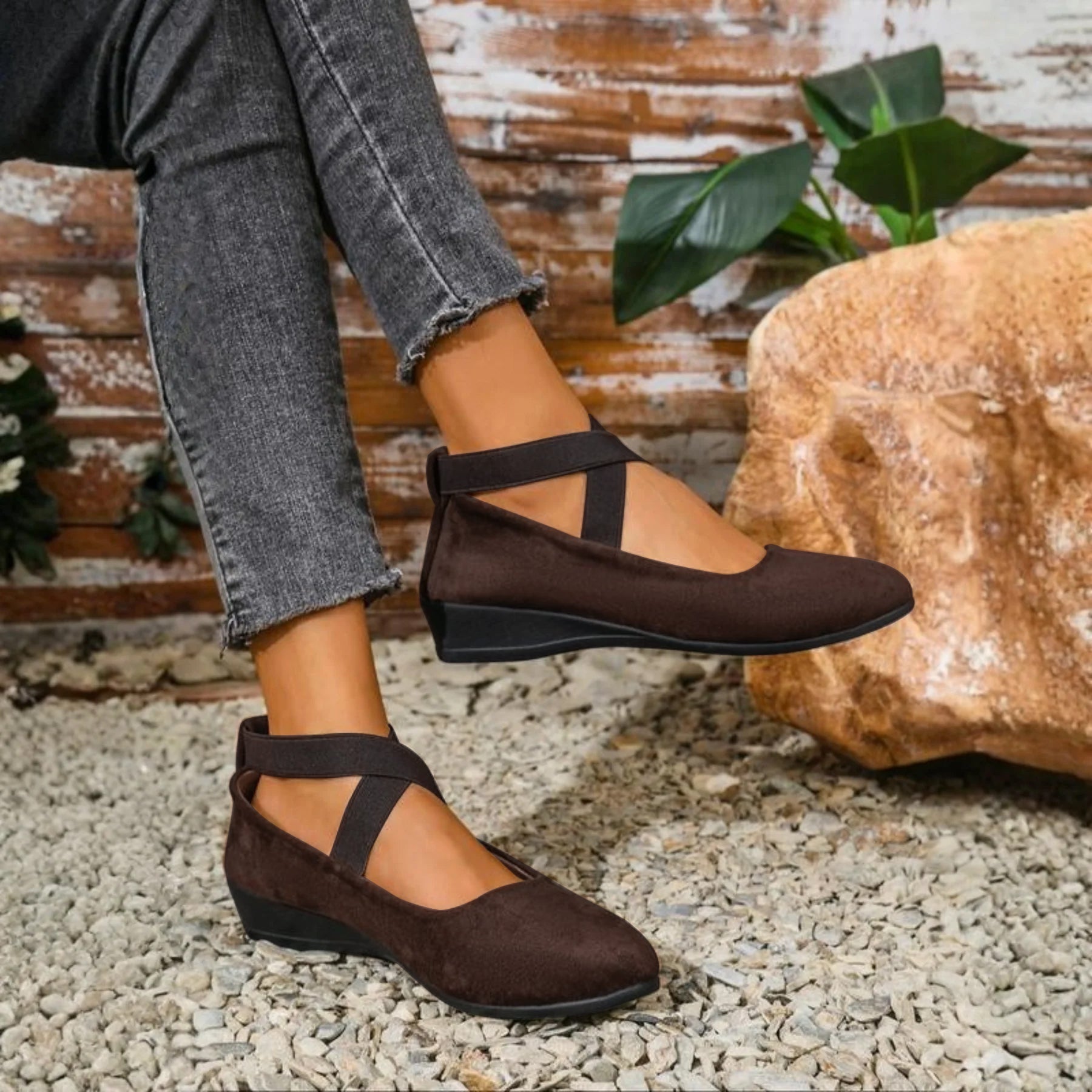 | Comfy Closed Wedge Slip-On Shoes