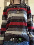 Retro Stripe Oversized Long Sleeve Sweaters