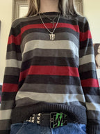 Retro Stripe Oversized Long Sleeve Sweaters