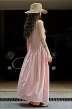 Pleated Tie Strap Lightweight Boho Dress