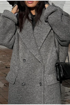 Elegant Wool Lapel Single Button Pocket Office Overcoat
