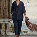 Women's Solid Color Casual Two Pieces Suit