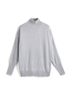 Solid High Neck Loose Sweater