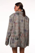 Street Art Printed Relaxed Fit Blazer