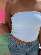 Solid Color Slim Bandeau Top