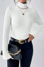 Fitted Long Sleeve Mock Neck Sweater