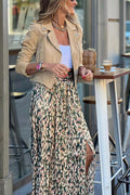 Unique Print High-Waisted Casual Slit Maxi Skirt