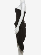 Party Dresses White Strapless Sleeveless Semi Formal Dress