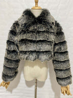 Plush Faux Fur Coat Turndown Collar Winter Short Jacket For Women 2026