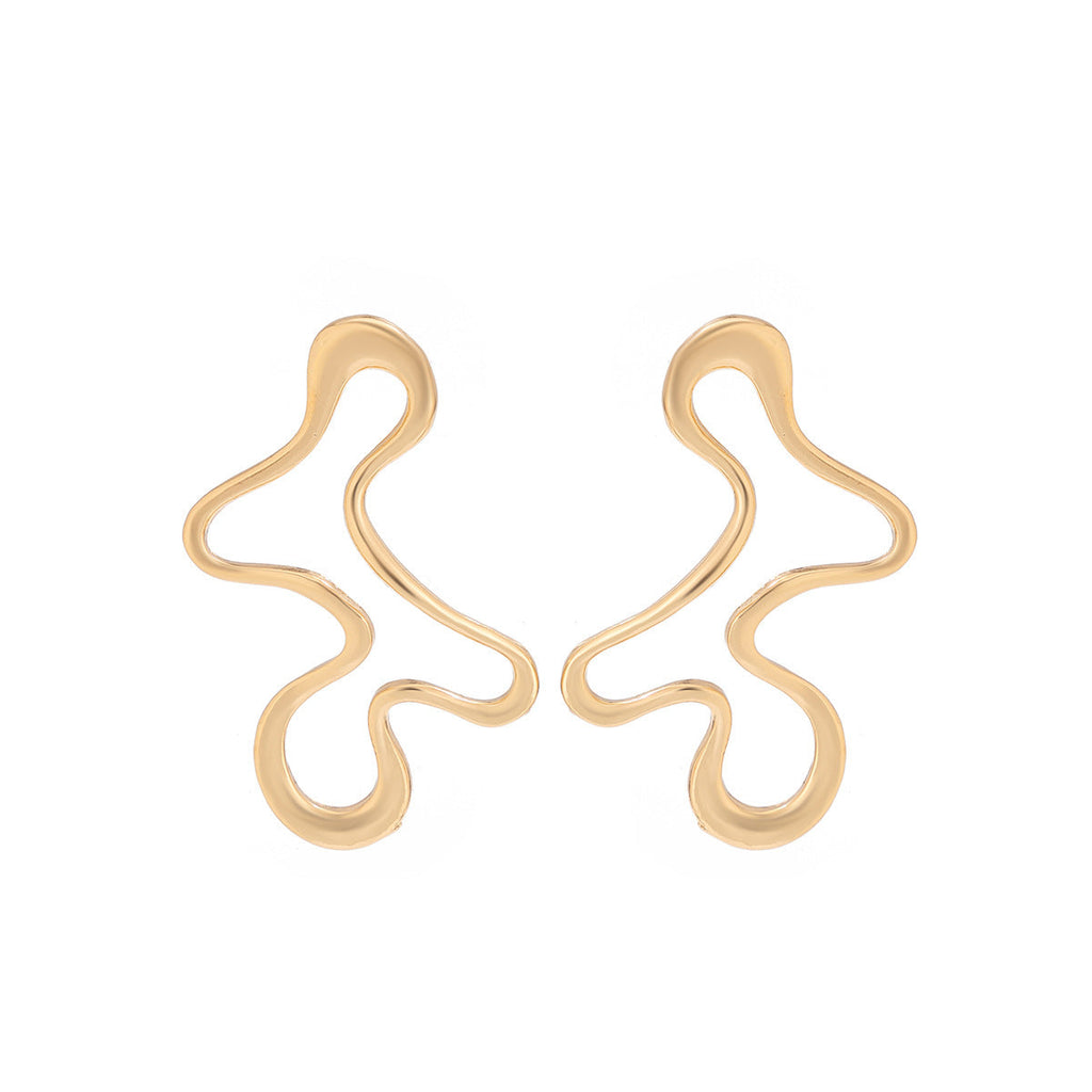 Irregular Flower Metal Earrings