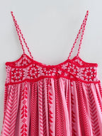 Vacation patchwork knitted slip dress