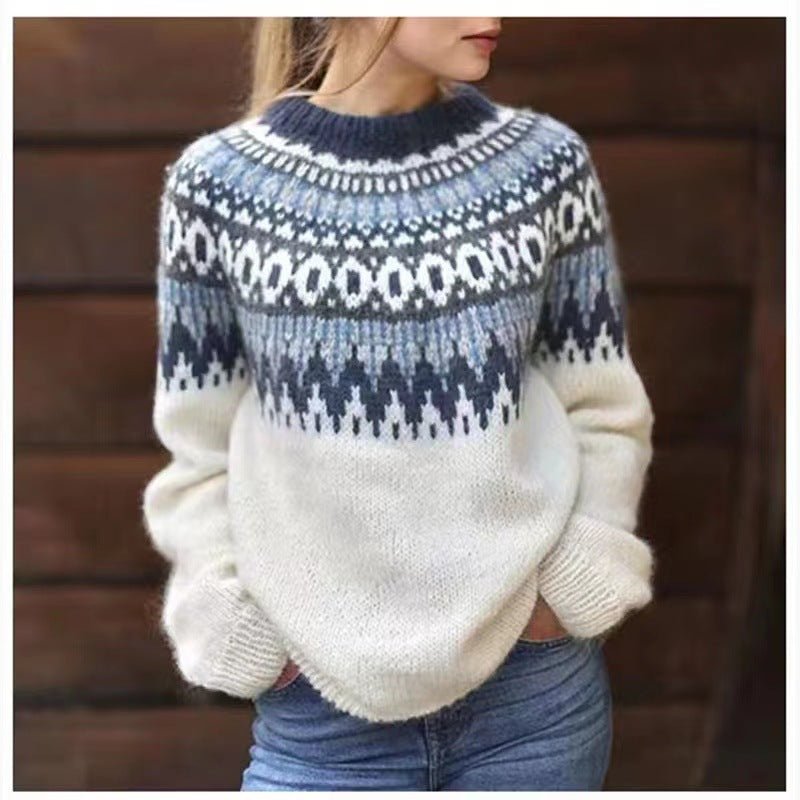 | Women's Winter Sweater, Nordic Pattern
