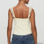Fairycore Square Ruffled Crop Top