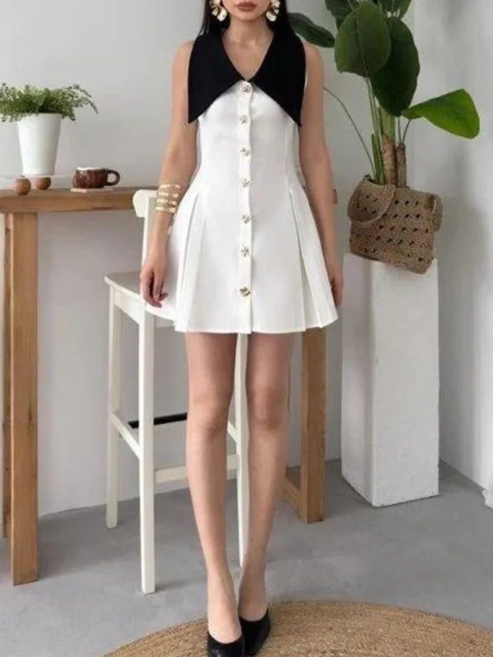 Faith Single Breasted Mini Dress