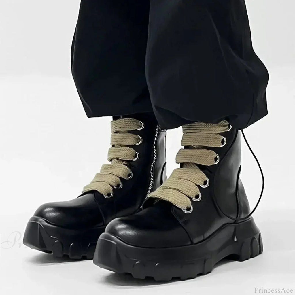 Fall Motorbike Dark Platform Rock Boot
