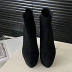 Fashion Chic ElasticityBuckle Strap Sexy Zip Round Toe Platform Pole Dance Extreme High Heel