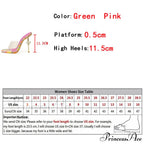 Fashion Chic High Heeled Slippers Ladies Square Toe Summer Sandals Transparent PVC Shoes Women Sliders