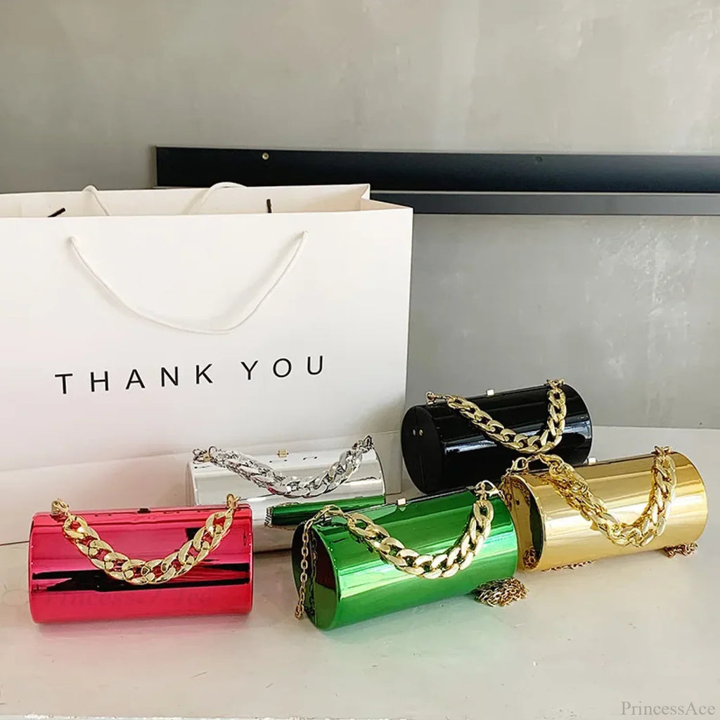 Fashion Cylinder Mini Evening Crossbody Handbag